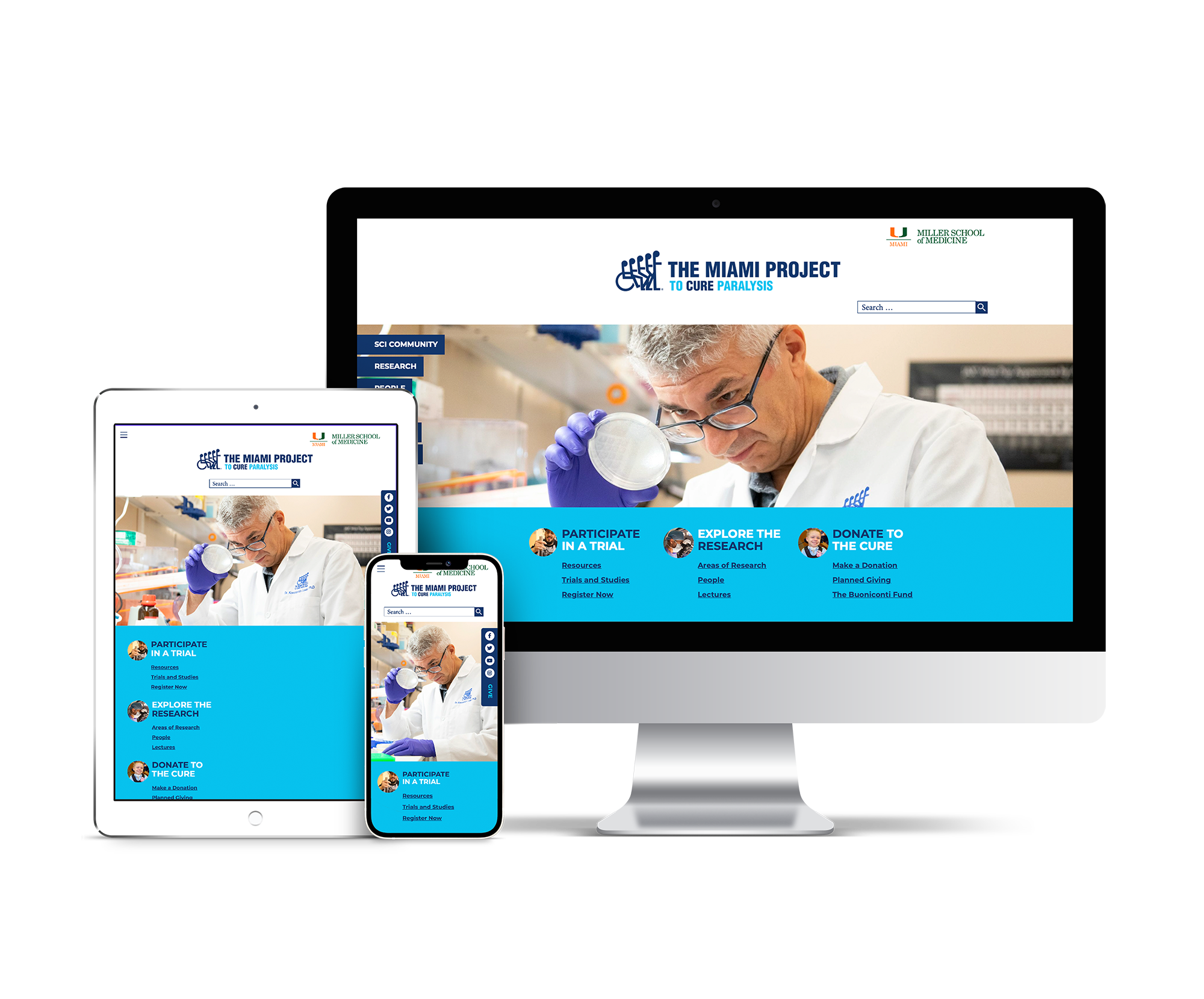 The Miami Project to Cure Paralysis Website Project Spotlight